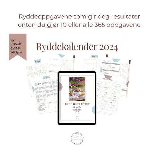 Ryddekalender 2024 - Steg for steg til en ryddigere hverdag